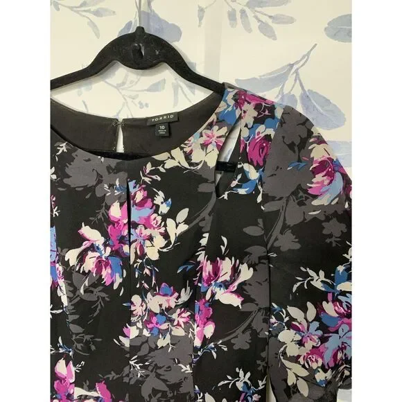 Torrid Size 10 Floral Short Sleeve Dress - Picture 3 of 8